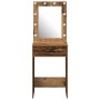 Mesa de tocador con luces LED Madera antigua 50x41x135 cm de , Tocadores para dormitorios - Ref: Foro24-865044, Precio: 92,79...