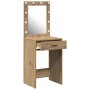 Mesa de tocador con luces LED de roble artesano 50x41x135 cm de , Tocadores para dormitorios - Ref: Foro24-865045, Precio: 93...