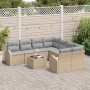 Conjunto de sofá de jardín 9 pcs Beige 55 x 55 x 37 cm