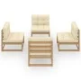 Garden furniture 4 pieces with cushions made of solid pine wood by vidaXL, Garden sets - Ref: Foro24-3076312, Price: 407,03 €...