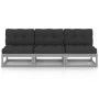 3-seater garden sofa with solid pine wood cushions by vidaXL, Outdoor sofas - Ref: Foro24-3076351, Price: 301,16 €, Discount: %