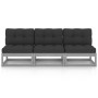 3-Sitzer-Gartensofa mit Kissen aus massivem Kiefernholz von vidaXL, Outdoor-Sofas - Ref: Foro24-3076351, Preis: 305,54 €, Rab...
