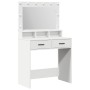 Mesa de tocador con luces LED, Blanca, 79x41x135 cm de , Tocadores para dormitorios - Ref: Foro24-865082, Precio: 123,96 €, D...