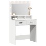 Mesa de tocador con luces LED, Blanca, 79x41x135 cm de , Tocadores para dormitorios - Ref: Foro24-865082, Precio: 123,96 €, D...