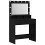 Mesa de tocador con luces LED negra en roble, 79x41x135 cm de , Tocadores para dormitorios - Ref: Foro24-865083, Precio: 127,...