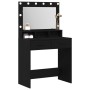 Mesa de tocador con luces LED negra en roble, 79x41x135 cm de , Tocadores para dormitorios - Ref: Foro24-865083, Precio: 127,...