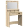 Mesa de Tocador con Luces LED Roble Sonoma 79x41x135 cm de , Tocadores para dormitorios - Ref: Foro24-865084, Precio: 121,12 ...