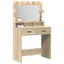 Mesa de Tocador con Luces LED Roble Sonoma 79x41x135 cm de , Tocadores para dormitorios - Ref: Foro24-865084, Precio: 121,12 ...