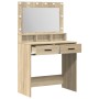 Mesa de Tocador con Luces LED Roble Sonoma 79x41x135 cm de , Tocadores para dormitorios - Ref: Foro24-865084, Precio: 121,12 ...