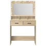 Mesa de Tocador con Luces LED Roble Sonoma 79x41x135 cm de , Tocadores para dormitorios - Ref: Foro24-865084, Precio: 121,12 ...