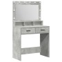 Tocador con Luces LED Gris Concreto 79x41x135 cm de , Tocadores para dormitorios - Ref: Foro24-865085, Precio: 120,21 €, Desc...