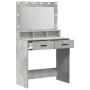 Tocador con Luces LED Gris Concreto 79x41x135 cm de , Tocadores para dormitorios - Ref: Foro24-865085, Precio: 120,21 €, Desc...