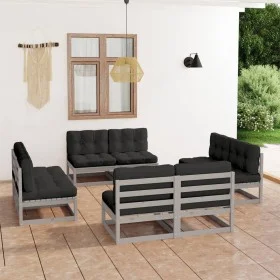 8-piece garden furniture set with solid pine wood cushions by vidaXL, Garden sets - Ref: Foro24-3076321, Price: 795,48 €, Dis...