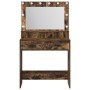 Mesa de tocador con luces LED de madera ahumada 79x41x135 cm de , Tocadores para dormitorios - Ref: Foro24-865086, Precio: 12...