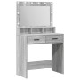 Tocador con Luces LED Gris Sonoma 79x41x135 cm de de , Tocadores para dormitorios - Ref: Foro24-865087, Precio: 123,96 €, Des...
