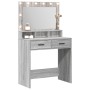 Tocador con Luces LED Gris Sonoma 79x41x135 cm de de , Tocadores para dormitorios - Ref: Foro24-865087, Precio: 123,96 €, Des...