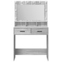Tocador con Luces LED Gris Sonoma 79x41x135 cm de de , Tocadores para dormitorios - Ref: Foro24-865087, Precio: 123,96 €, Des...