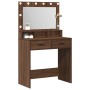 Toallero con luces LED Roble Marrón 79x41x135 cm de , Tocadores para dormitorios - Ref: Foro24-865088, Precio: 128,83 €