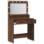 Toallero con luces LED Roble Marrón 79x41x135 cm de , Tocadores para dormitorios - Ref: Foro24-865088, Precio: 128,83 €