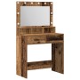 Mesita de Tocador con Luces LED de Madera Vieja 79x41x135 cm de , Tocadores para dormitorios - Ref: Foro24-865089, Precio: 12...