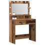 Mesita de Tocador con Luces LED de Madera Vieja 79x41x135 cm de , Tocadores para dormitorios - Ref: Foro24-865089, Precio: 12...