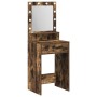Mesa de tocador con luces LED en roble ahumado 50x41x135 cm de , Tocadores para dormitorios - Ref: Foro24-865095, Precio: 98,...