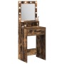 Mesa de tocador con luces LED en roble ahumado 50x41x135 cm de , Tocadores para dormitorios - Ref: Foro24-865095, Precio: 98,...