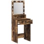 Mesa de tocador con luces LED en roble ahumado 50x41x135 cm de , Tocadores para dormitorios - Ref: Foro24-865095, Precio: 98,...