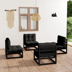4-teiliges Gartenmöbel-Set mit Kissen aus massivem Kiefernholz von vidaXL, Gartensets - Ref: Foro24-3076313, Preis: 398,86 €,...