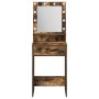 Mesa de tocador con luces LED en roble ahumado 50x41x135 cm de , Tocadores para dormitorios - Ref: Foro24-865095, Precio: 98,...