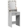 Mesa de tocador con luces LED Gris Sonoma 50x41x135 cm de , Tocadores para dormitorios - Ref: Foro24-865096, Precio: 101,46 €...