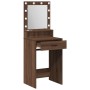 Mesa de maquillaje con luces LED marrón roble 50x41x135 cm by , Bedroom Dressers - Ref: Foro24-865097, Price: 97,73 €, Discou...