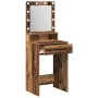 Mesa de tocador con luces LED de madera envejecida 50x41x135 cm de , Tocadores para dormitorios - Ref: Foro24-865098, Precio:...