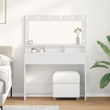 mesa de tocador blanca con luces LED - 100x41x135 cm de , Tocadores para dormitorios - Ref: Foro24-865100, Precio: 135,25 €, ...