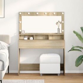 Tocador con Luces LED Sonoma Roble 100x41x135 cm by , Bedroom Dressers - Ref: Foro24-865102, Price: 125,28 €, Discount: %