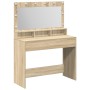 Tocador con Luces LED Sonoma Roble 100x41x135 cm de , Tocadores para dormitorios - Ref: Foro24-865102, Precio: 131,66 €, Desc...