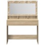 Tocador con Luces LED Sonoma Roble 100x41x135 cm de , Tocadores para dormitorios - Ref: Foro24-865102, Precio: 131,66 €, Desc...