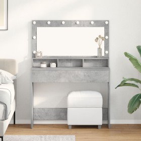 Mesa de tocador con luces LED Gris Concreto
