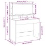 Tocador con Luces LED Sonoma Roble 100x41x135 cm de , Tocadores para dormitorios - Ref: Foro24-865102, Precio: 131,66 €, Desc...