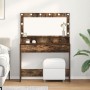 Mesa de Maquillaje con Luces LED en Roble Ahumado 100x41x135 cm de , Tocadores para dormitorios - Ref: Foro24-865104, Precio:...