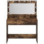Mesa de Maquillaje con Luces LED en Roble Ahumado 100x41x135 cm de , Tocadores para dormitorios - Ref: Foro24-865104, Precio:...