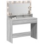 Mesa de tocador con luces LED en gris Sonoma 100x41x135 cm de , Tocadores para dormitorios - Ref: Foro24-865105, Precio: 133,...