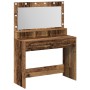 Mesa de Tocador con Luces LED - Madera Vintage - 100x41x135 cm de , Tocadores para dormitorios - Ref: Foro24-865107, Precio: ...