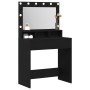 Mesa de Maquillaje con Luces LED - Madera Negra 79x41x135 cm de , Tocadores para dormitorios - Ref: Foro24-865110, Precio: 12...