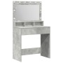 Tocador con Luces LED Gris Concreto 79x41x135 cm de , Tocadores para dormitorios - Ref: Foro24-865112, Precio: 113,87 €, Desc...