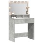 Tocador con Luces LED Gris Concreto 79x41x135 cm de , Tocadores para dormitorios - Ref: Foro24-865112, Precio: 113,87 €, Desc...