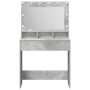 Tocador con Luces LED Gris Concreto 79x41x135 cm de , Tocadores para dormitorios - Ref: Foro24-865112, Precio: 113,87 €, Desc...
