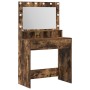 Mesita de Maquillaje con Luces LED en Roble Ahumado 79x41x135 cm de , Tocadores para dormitorios - Ref: Foro24-865113, Precio...
