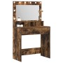 Mesita de Maquillaje con Luces LED en Roble Ahumado 79x41x135 cm de , Tocadores para dormitorios - Ref: Foro24-865113, Precio...