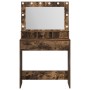 Mesita de Maquillaje con Luces LED en Roble Ahumado 79x41x135 cm de , Tocadores para dormitorios - Ref: Foro24-865113, Precio...